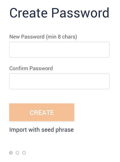 MetaMask initial screen