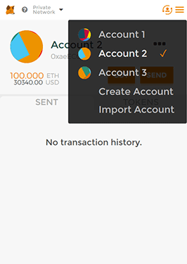 MetaMask account select